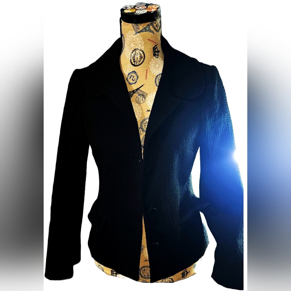 Dolce & Gabbana Black Fitted Blazer with Notched Lapel